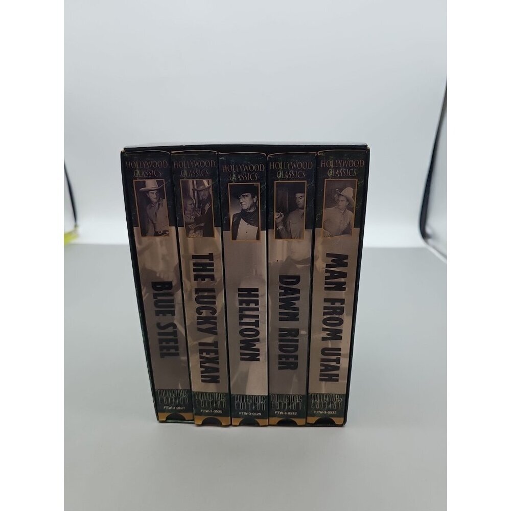 John Wayne 5 Video‎ Pack Box Set VHS westerns Helltown Lucky Texan Blue Steel